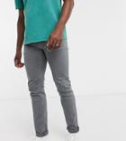 Asos Design Tall Slim Jeans In Vintage Gray-grey