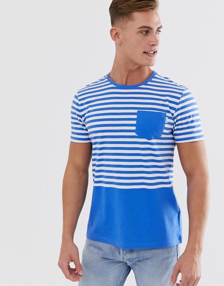 Esprit T-shirt With Nautical Stripe In Bright Blue