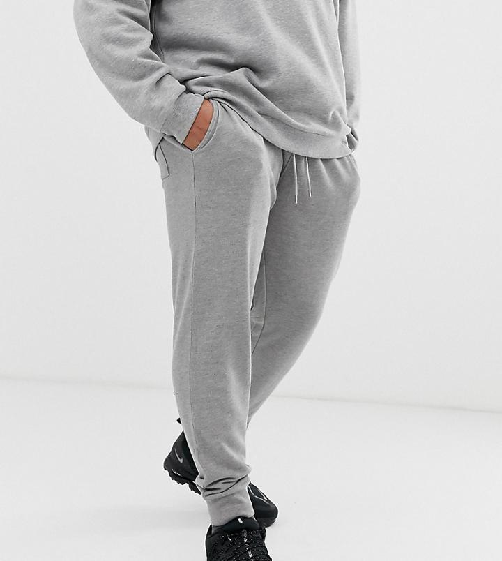 Asos Design Plus Skinny Sweatpants In Gray Marl - Gray