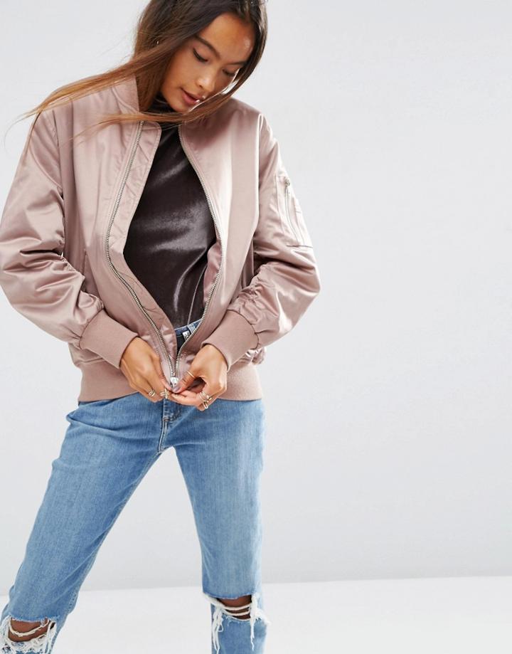 Asos Ultimate Bomber Jacket - Pink
