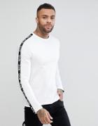 New Look Long Sleeve Top With Tape Detail In White - White