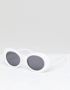 7x Oval Frame Chunky Sunglasses - White