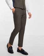 French Connection Slim Fit Tweed Suit Pants-brown