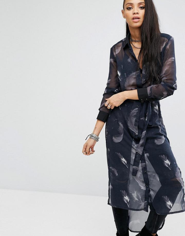 Religion Award Midi Shirt Dress - Black