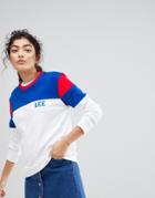 Lee Color Block Sports Logo Sweatshirt - White