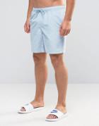 Asos Swim Shorts In Washed Blue Mid Length - Blue