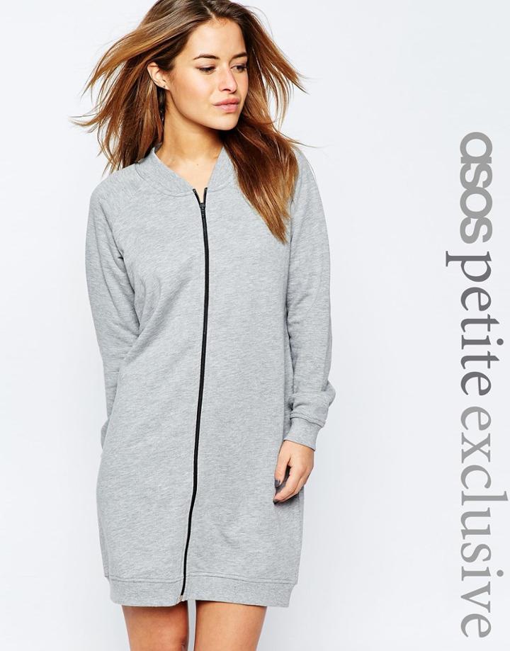 Asos Petite Bomber Dress - Gray