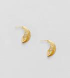 Asos Design Gold Plated Sterling Silver Gold Stud Earrings With Fluid Satin Finish - Gold