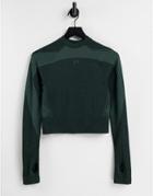 Under Armour Training Rush Seamless High Neck Long Sleeve T-shirt In Green