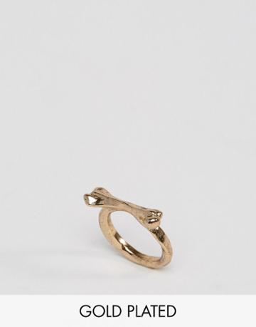Low Luv Gold Plated Bone Ring - Gold
