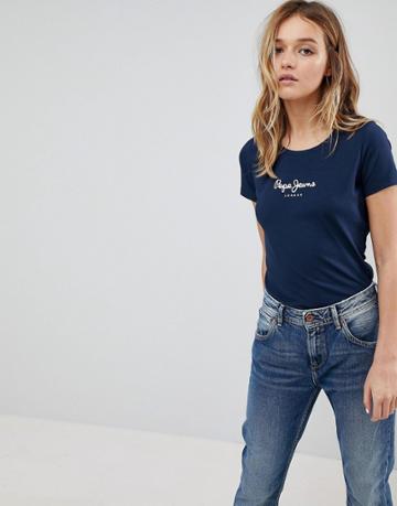 Pepe Jeans Heritage Logo T-shirt - Navy