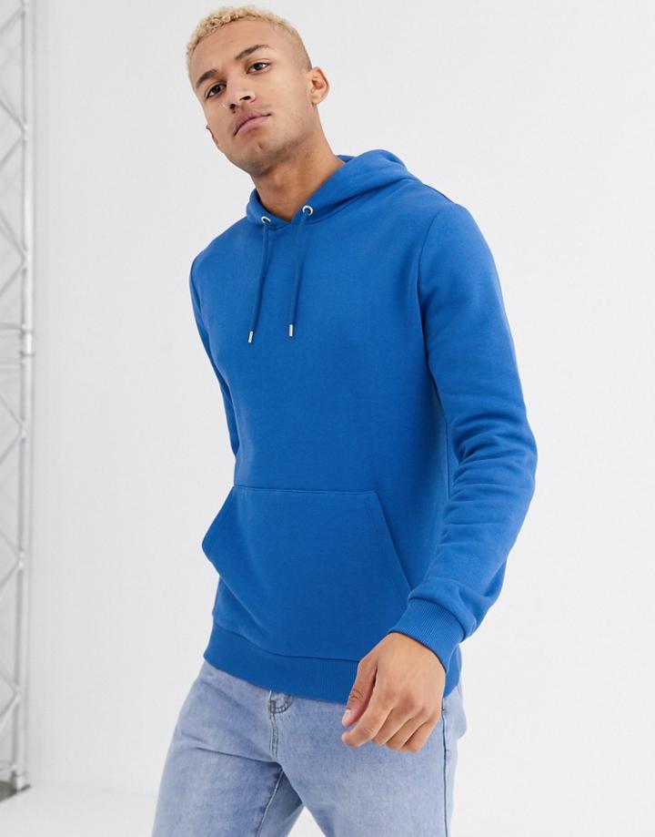 Asos Design Hoodie In Bright Blue