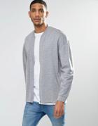 Asos Oversized Bomber With Fixed Hem - Gray Marl