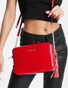 Aldo Andressera Across Body Bag In Red Chevron