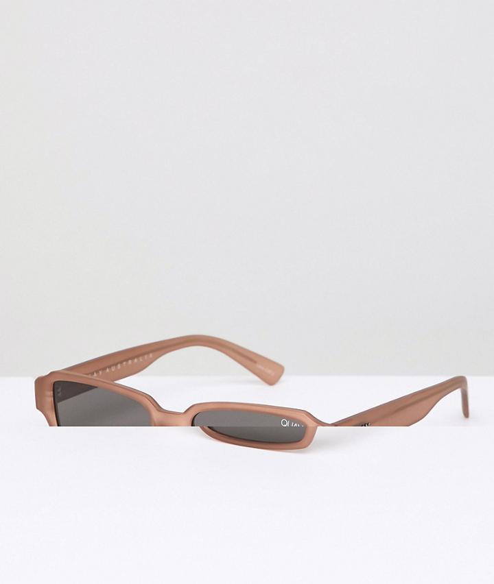 Quay Australia X Sofia Richie Strange Love Square Sunglasses In Brown - Black