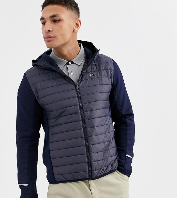 Calvin Klein Golf Exclusive To Asos Padded Hood Jacket In Navy