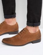 Asos Oxford Shoes In Tan Faux Suede - Tan