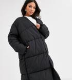 Asos Design Tall Collarless Padded Coat In Black