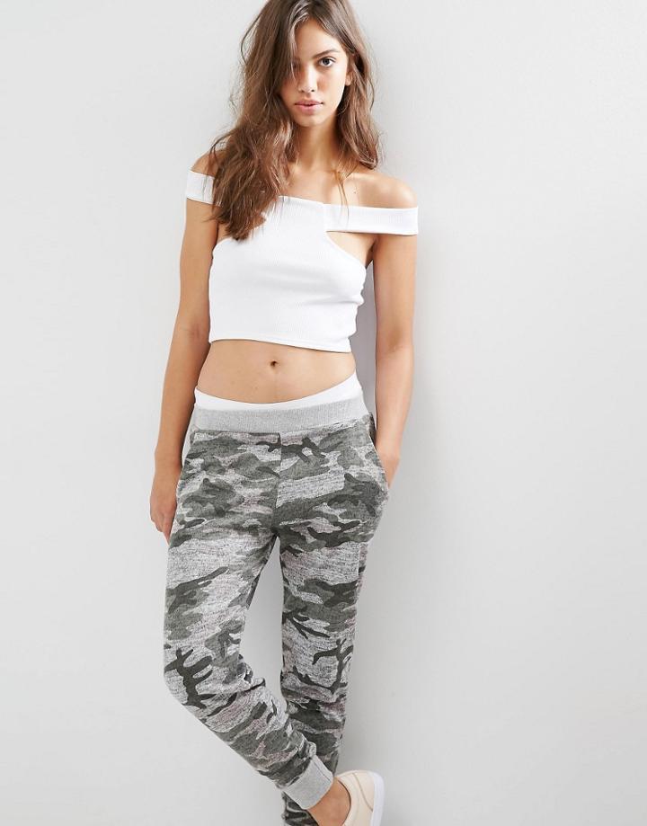 Boohoo Bardot Jersey Crop Top - White