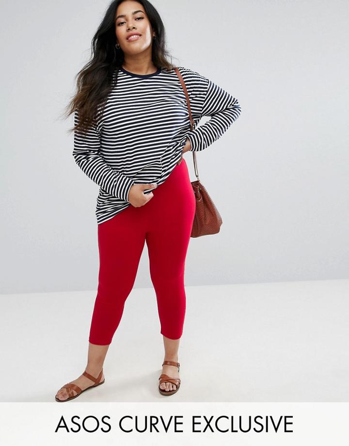 Asos Curve Cropped Legging - Pink