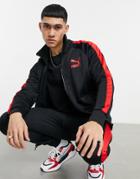 Puma Iconic T7 Track Jacket In Black And Red