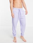 Asos Design Oversized Lounge Ribbed Sweatpants In Blue-blues