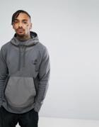 Timberland Oversized Hoodie Nylon Hood & Front Pocket In Dark Gray - Gray