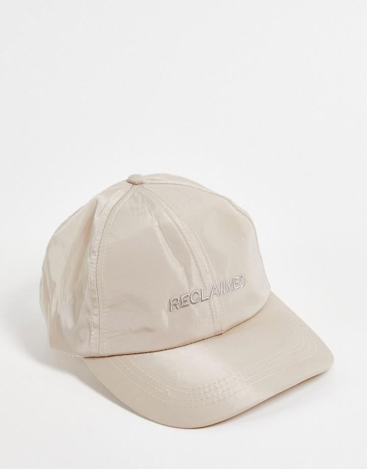 Reclaimed Vintage Inspired Unisex 5 Panel Cap In Stone Nylon-neutral