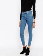 Asos Ridley Skinny Jeans In Lily Pretty Mid Stonewash - Lily Pretty Blue