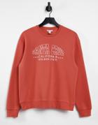 Topshop Oversized 'santa Cruz' Sweatshirt In Rust-orange