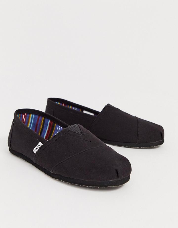 Toms Classic Espadrilles In Double Black - Black