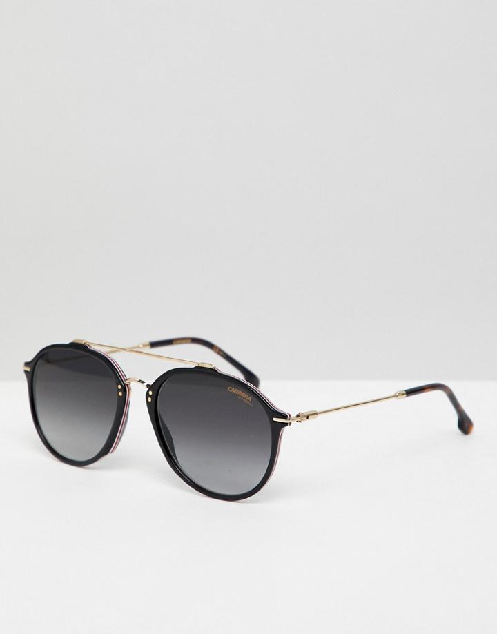 Carrera Round Sunglasses In Black & Gold - Black