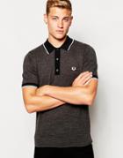 Fred Perry Polo Shirt In Graphite Yarn - Vintage Gray