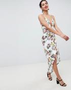 Asos Design Slinky Occasion Maxi Dress In Floral Print - Multi