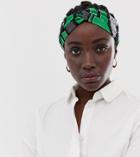 Weekday Geometric Print Twist Headband In Green - Multi