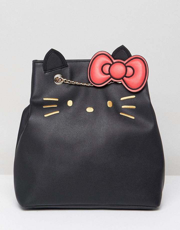 Hello Kitty X Asos Face Embroidery Backpack - Black