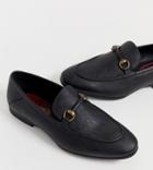 River Island Wide Fit Loafers In Black - Black