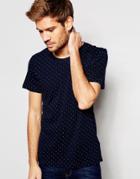 Selected Homme T-shirt Witth All Over Print - Navy