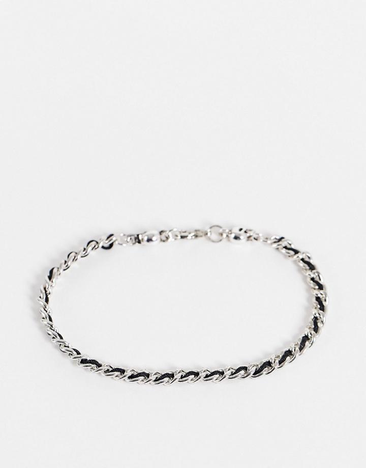 Bolongaro Trevor Cotton Thread Chain Bracelet-silver
