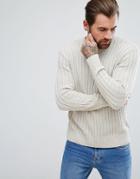 Ringspun Cable Block Knitted Sweater - Tan