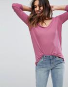 Asos Forever T-shirt With Long Sleeve - Pink
