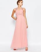 Little Mistress Sweetheart Maxi Dress With Pleated Bust - Light Pink