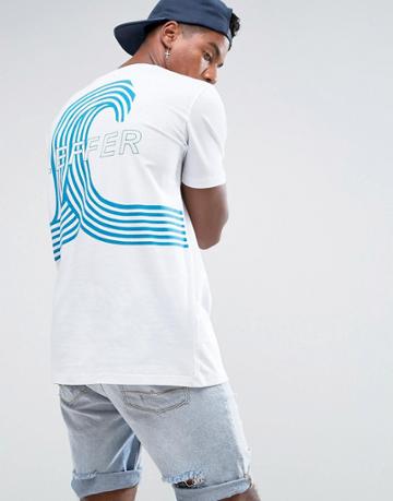 Zeffer Wave Back Print T-shirt - White