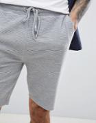Asos Jersey Ribbed Shorts In Gray - Gray