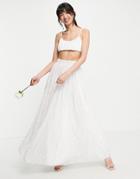 Asos Edition Bridal Embellished Full Skirt In White-silver
