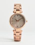 Karl Lagerfeld Kl5005 Ladies Rose Gold Plated Watch With Grey Dial - Pink