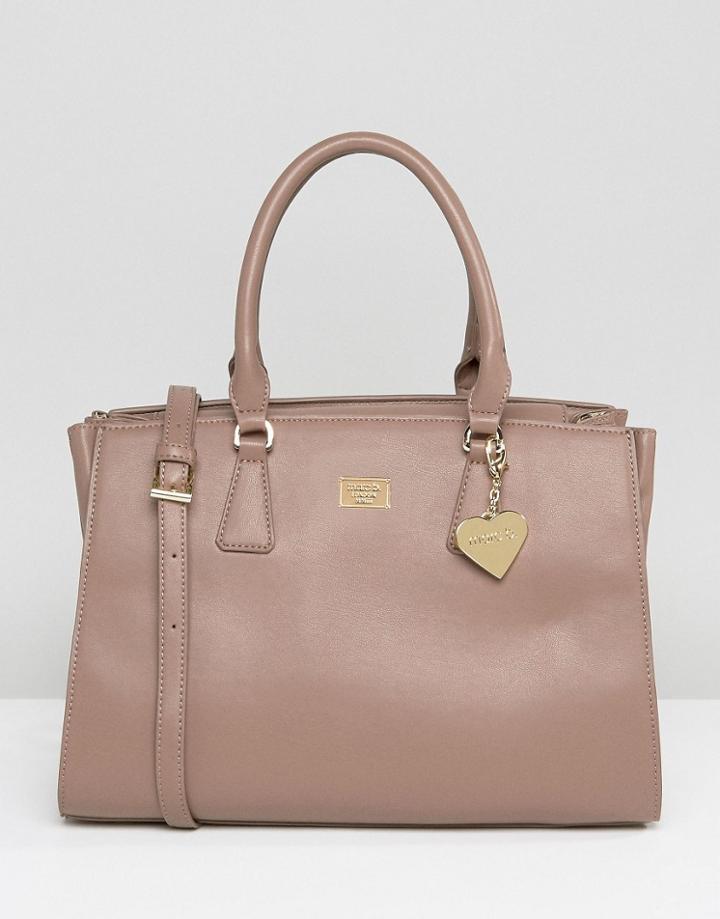 Marc B Structured Boxy Tote Bag In Mushroom - Gray