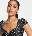 Peek & Beau Maternity Exclusive Sweetheart Neck Bikini Top In Polka Dot-multi