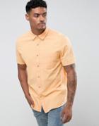 Asos Regular Fit Textured Shirt In Orange - Orange