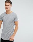 Produkt Longline T-shirt In Slub Cotton - Gray
